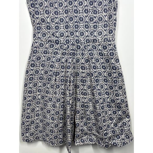 Joie Kada Linen Sleeveless Mini Starburst Dress Blue White Nautical Summer Sz M - Picture 4 of 13